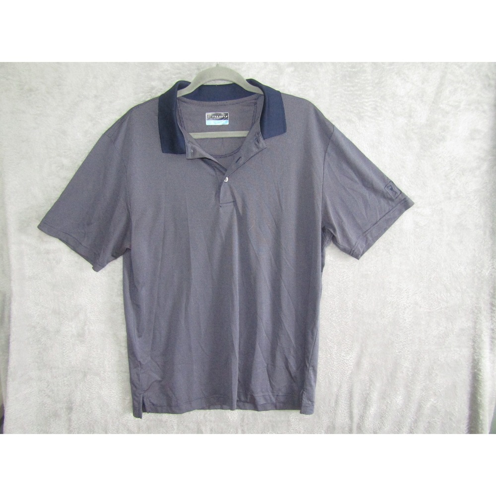 PGA TOUR Men's Navy Blue Performance Golf Polo Shirt Lightweight Size L Rugby